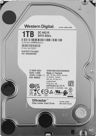 1ТБ Жесткий диск WD Ultrastar DC HA210 HUS722T1TALA604,  SATA III,  3.5",  7200об/мин [1w10001]