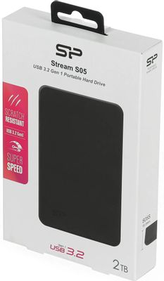 2ТБ Внешний диск HDD Silicon Power Stream S05, USB 3.0, черный