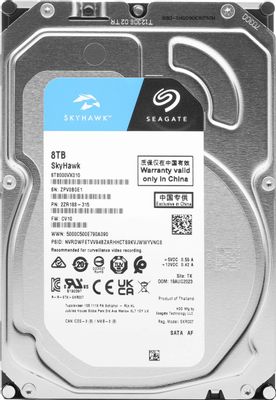 Жесткий диск Seagate Skyhawk ST8000VX010, 8ТБ, HDD, SATA III, 3.5 ...