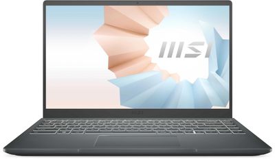 Ноутбук MSI Modern 14 B11MOU-1239RU 9S7-14D334-1239, 14", IPS, Intel Core i5 1155G7 2.5ГГц, 4-ядерный, 8ГБ DDR4, 256ГБ SSD,  Intel Iris Xe graphics, Windows 11 Professional, темно-серый