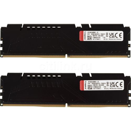 Оперативная память Kingston Fury Beast KF556C40BBK2-32 DDR5 — 2x 16ГБ 5600МГц, DIMM, Ret