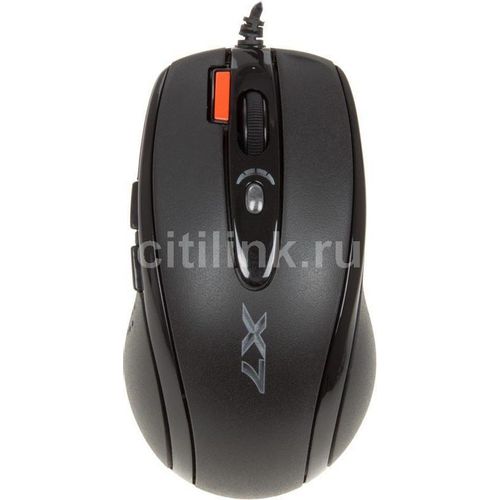 Мышь проводная A4TECH X-710BK, игровая, оптическая, USB, 2000dpi, черный [x-710bk usb]