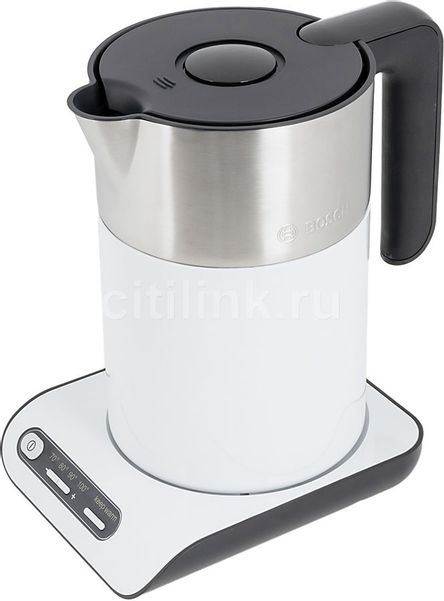Чайник электрический Bosch TWK8611P, 2400Вт, белый и серебристый