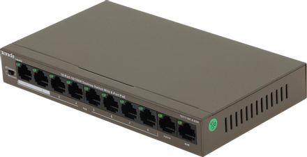 Коммутатор TENDA TEF1110P-8-63W, неуправляемый, 10 RJ-45, 10/100 Мбит/с