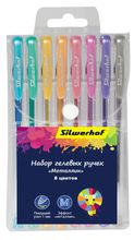 Набор ручек гелев. Silwerhof Цветландия Metallic d=1.0мм блистер ев ...