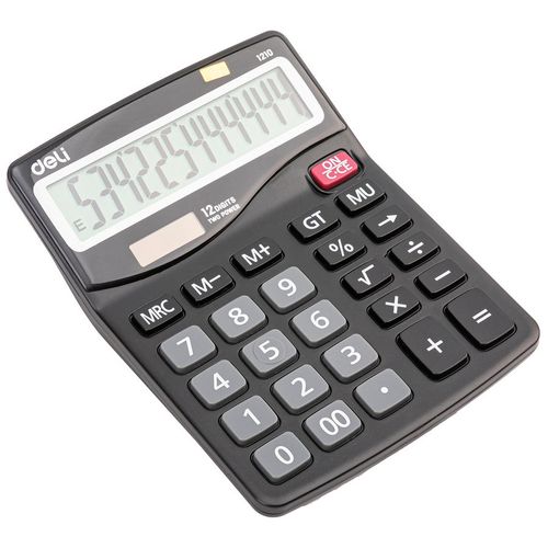 Калькулятор Deli E1210, 12-разрядный, темно-серый DELI