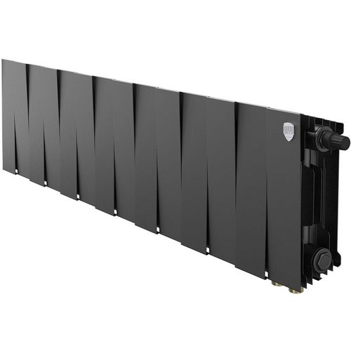 Радиатор биметаллический ROYAL THERMO Pianoforte 200 VR80, 14 секций, нижнее правое подключение, черный