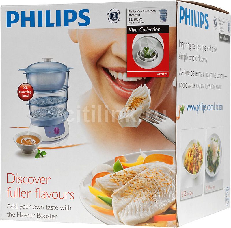 Пароварка Philips HD9120, белый – купить в Ситилинк | 554643