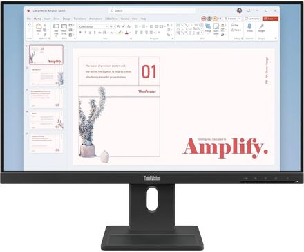23.8" Монитор Lenovo ThinkVision E24-40,  1920x1080,  IPS,  100Гц,  1хHDMI,  1хDP,  черный и черный/красный [64bamat1uk]