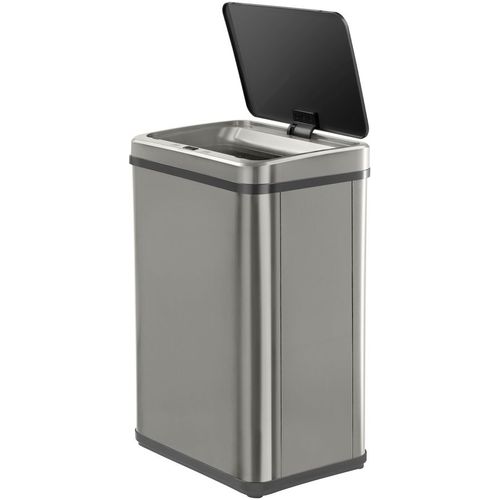 Ведро для мусора TESLER STB-40F, 40л, пластик, прямоугольная, сенсорная крышка, серый