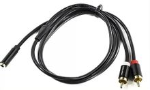 Изображение товара Кабель аудио VENTION 2хRCA - Jack 3.5 1м позолоченные контакты черный