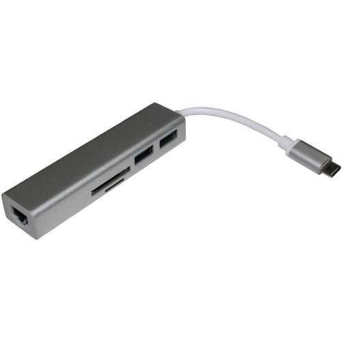 Хаб (разветвитель) PALMEXX серый [px/hub usbc-2usb-cr-eth]
