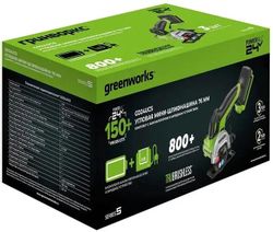 Угловая шлифмашина GREENWORKS GD24UCS, аккумуляторная, с 1 АКБ