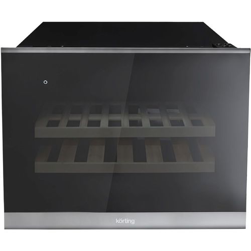 Винный шкаф Korting KFW 501 SL GXN, вместимость: 28 бутылок, 45.5см, черный