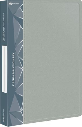 Папка на кольцах Бюрократ -0818/2RGREY,  2шт колец,  О-образные,  A4,  18мм корешок,  пластик,  0.7мм,  серый