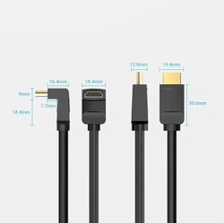 Кабель аудио-видео VENTION AAQBI, HDMI (m) (Г-образный) - HDMI (m), ver 2.0, 3м