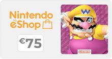 Изображение товара Пополнение Nintendo eShop 75 EUR Европа карта для цифровых покупок