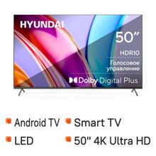 Изображение товара 50" Телевизор Hyundai H-LED50BU7006 4K Ultra HD Smart TV черный
