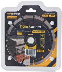 Алмазный диск HANSKONNER H9021-180-22S, 180мм, по бетону, кирпичу