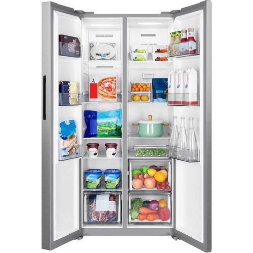 Холодильник двухкамерный Midea MDRS620FGF46 Side by Side, инверторный, нержавеющая сталь