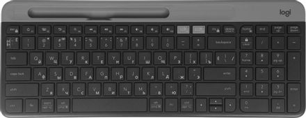 Клавиатура Logitech K580, беспроводная, USB, Bluetooth/Радиоканал,  ножничная, с гравировкой, черный/серебристый [920-009208]