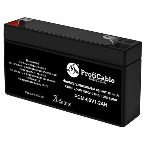Аккумуляторная батарея PROFICABLE PCM-06V1.2AH для ИБП, 6В, 1.2Ач