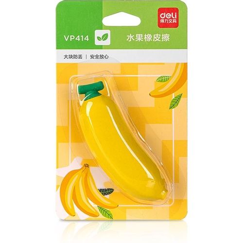 Ластик Deli VP414ban, 54x23x16мм, банан, желтый [vp414yellow] 24 шт./кор.