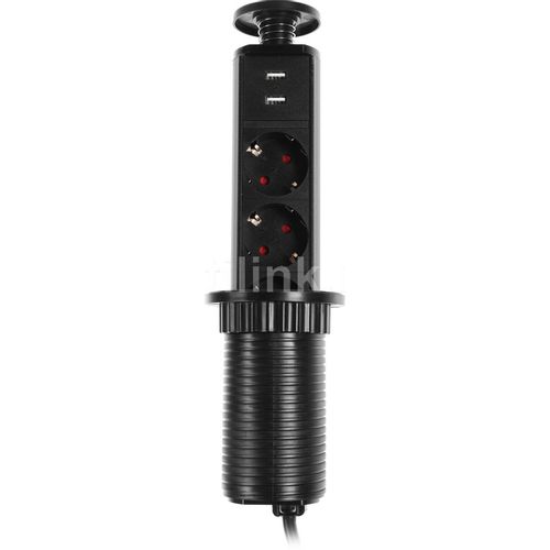 Сетевой разветвитель PREMIER 3R USB, 1.8м, черный [px/bl-vrt-3r-2usb-blk]