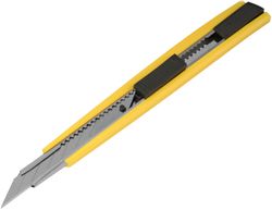 Нож FIT 10210, 9мм, 1шт, желтый/черный