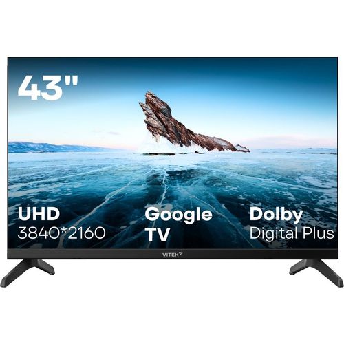 43″ Телевизор Vitek VT-43UBS410 4K Ultra HD, СМАРТ ТВ, Google TV, черный
