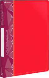 Папка  Бюрократ -BPV30RED,  30шт вкладышей, A4,  пластик,  0.65мм, красный