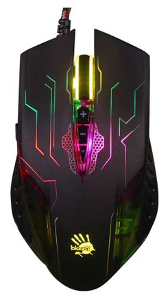 Мышь проводная A4TECH Bloody Q51, игровая, оптическая, USB, 6200dpi, черный и рисунок