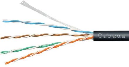 Кабель информационный CABEUS UTP-4P-Cat.5e-SOLID-OUT-LSZH-UV-100, кат.5E, 100м, черный