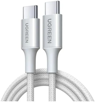 Кабель UGREEN USB Type-C (m) -  USB Type-C (m),  1м,  3A,  белый [35465]