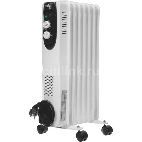 Масляный радиатор Ballu Classic BOH/CL-07WRN, с терморегулятором, 1500Вт, 7 секций, 3 режима, белый