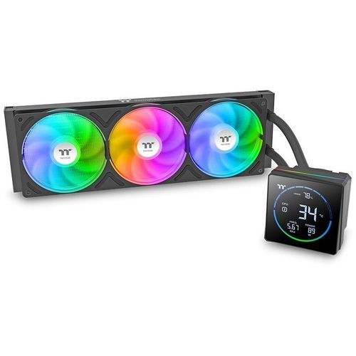 Система водяного охлаждения Thermaltake TH360-S V3, LCD, 4-pin, ARGB, 120мм, черный, retail [cl-w470-pl12sw-a]