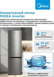 Холодильник двухкамерный Midea MDRB457FGF46ID инверторный