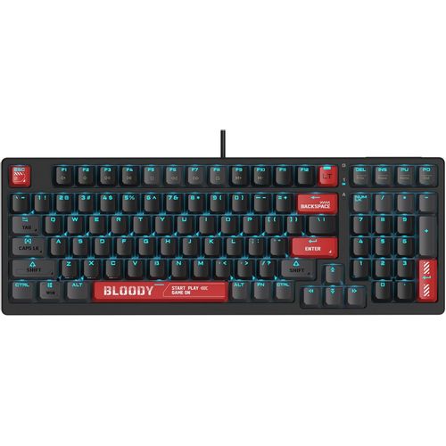 Клавиатура A4TECH Bloody AT98, проводная, USB, оптомеханическая, черный/красный