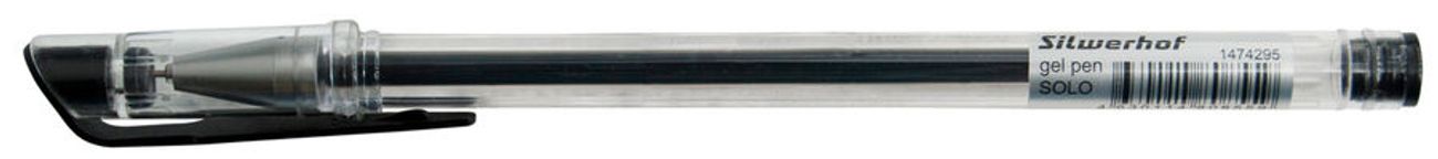 Ручка гелев. Silwerhof Solo d=0.5мм чернила черн. кор.карт. сменный стержень игловидный пиш. наконеч