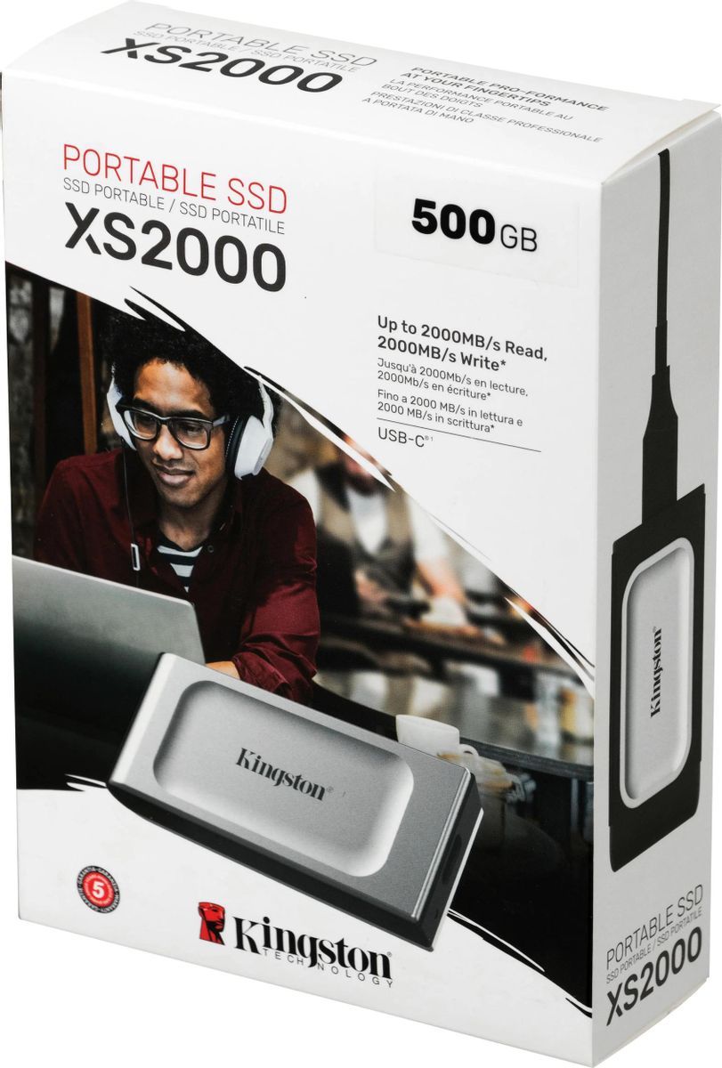 Внешний диск SSD Kingston XS2000, 500ГБ, серый [sxs2000/500g] – купить в  Ситилинк | 1605532
