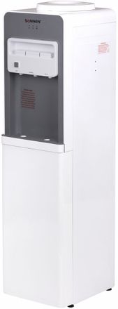 Кулер SONNEN FSC-03BA, напольный, компрессорный, кнопка, белый/серый [455417]