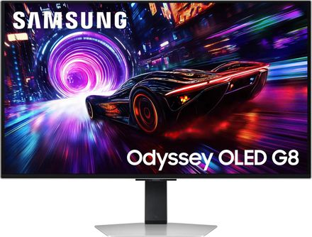32" Монитор Samsung Odyssey OLED G8 S32FG810SIXCI,  3840x2160,  QD OLED,  240Гц,  2хHDMI,  1хDP,  серебристый [ls32fg810sixci]