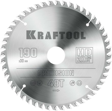 Пильный диск Kraftool 36952-190-30, 190мм, 30мм, по дереву