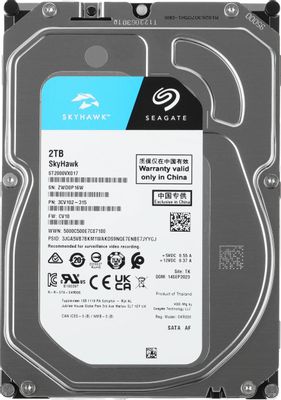 Жесткий диск Seagate Skyhawk ST2000VX017,  2ТБ,  HDD,  SATA III,  3.5"