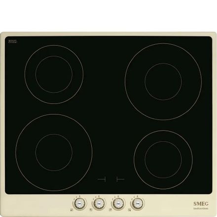Индукционная варочная поверхность SMEG SI764POM, конфорок: 4 шт., стеклокерамика, независимая, кремовый