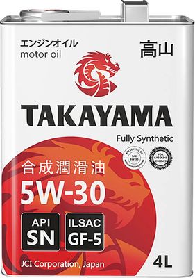Моторное масло TAKAYAMA SAE, 5W-30, 4л, синтетическое [605043]
