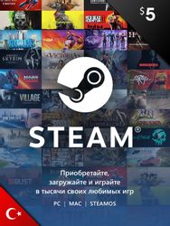 Изображение товара Карта оплаты пополнение игровой валюты Steam 5 USD Steam ПК Изображение товара Карта оплаты пополнение игровой валюты Steam 5 USD Steam ПК