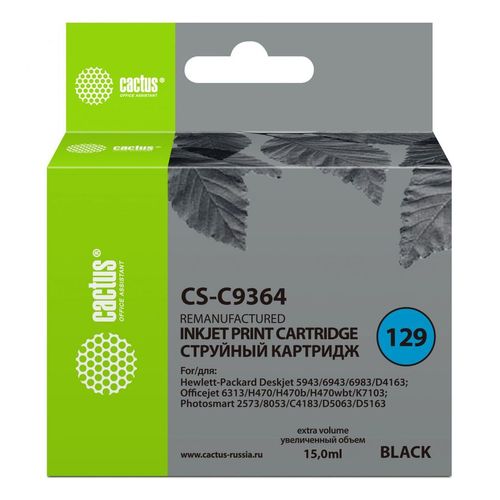 Картридж Cactus CS-C9364, №129, черный / CS-C9364
