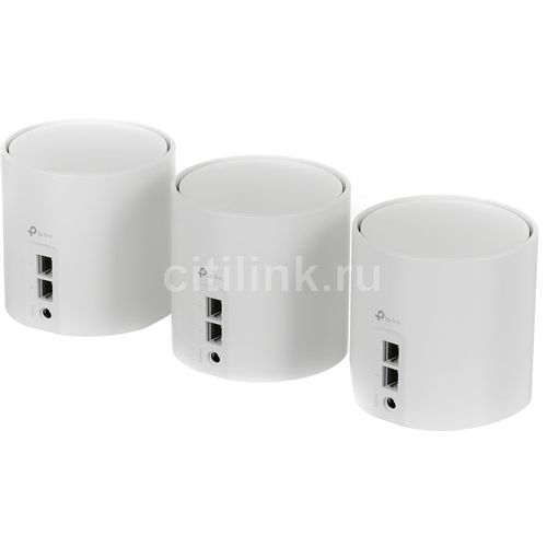 Бесшовный Mesh роутер TP-LINK Deco X60(3-Pack), Wi-Fi 6, AX5400, 2.4/5ГГц, 2 WAN/LAN, белый, 3 шт. в комплекте