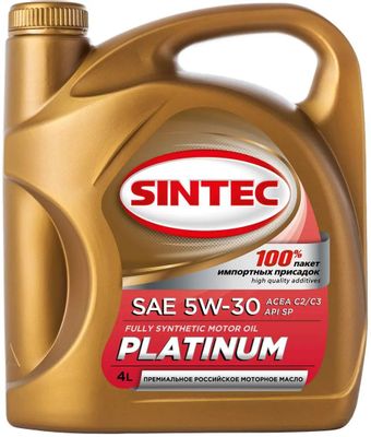 Моторное масло SINTEC Platinum SAE C2/C3, 5W-30, 4л, синтетическое [801993]
